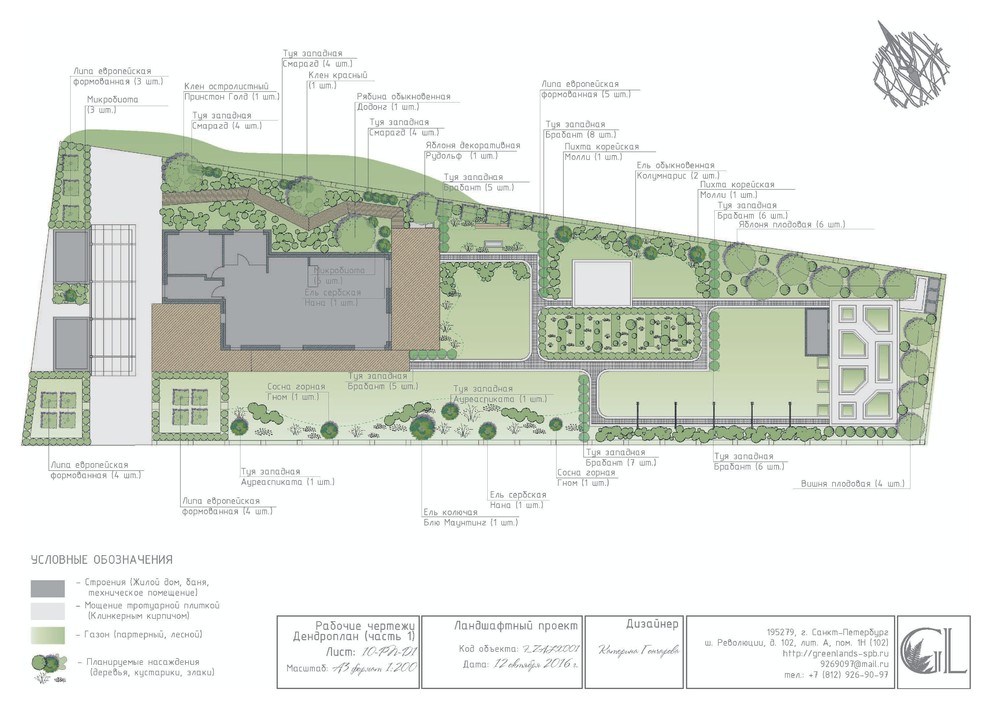 Рабочие сертежи. Дендроплан (деревья). Александровское