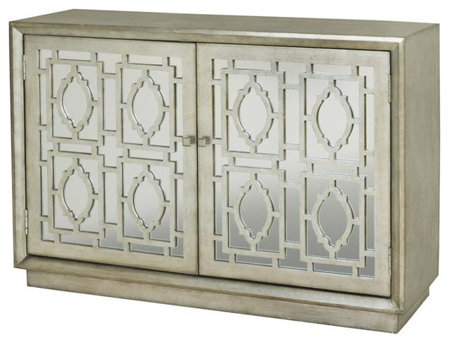 Bardlee Lattice Mirrored Credenza Mediterranean Buffets And