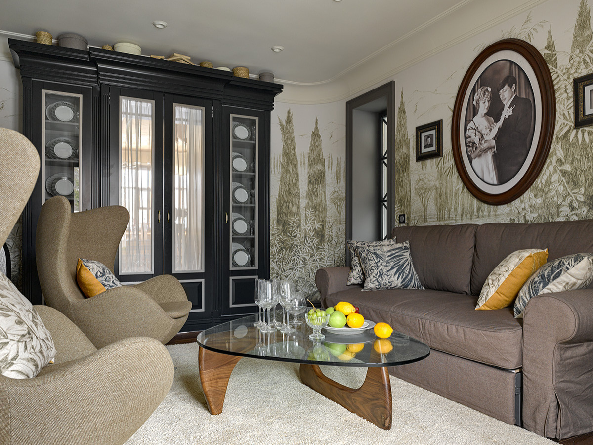 "Обнимающая" гостиная от студии "А3".