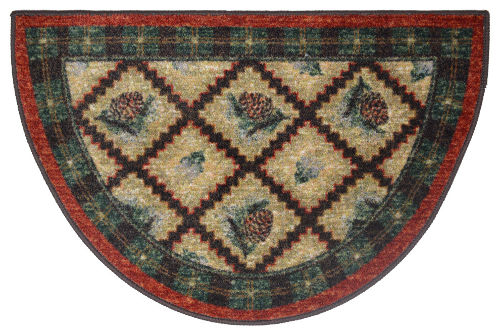 Cozy Cabin Pleasant Pine Lodge Accent Rug, 19"x31" Rustic Kitchen