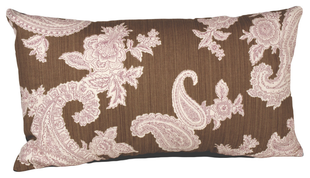 Eggplant Paisley Kidney Pillow, 12x21, 12X21 Mediterranean