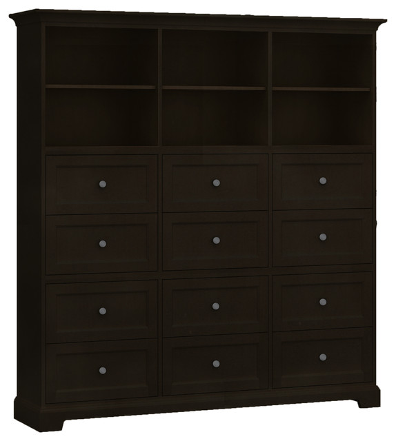 Howard Miller Custom Storage Cabinet 3 Shelves 12 Drawers