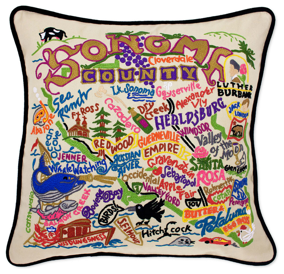 Embroidered Sonoma County Pillow