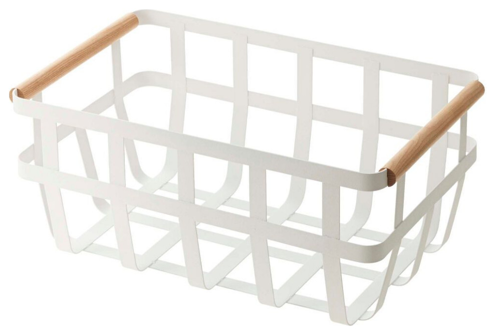 Tosca Dual-Handle Storage Basket, White