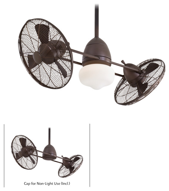 MinkaAire Gyro 1Light Brushed Nickel Wet Dual Motor Ceiling Fan