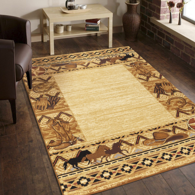 Yellowstone Rugs Yellowstone YLS4011 Beige 7 ft. 10 in. x 10 ft. 3 in. Southwest Area ...