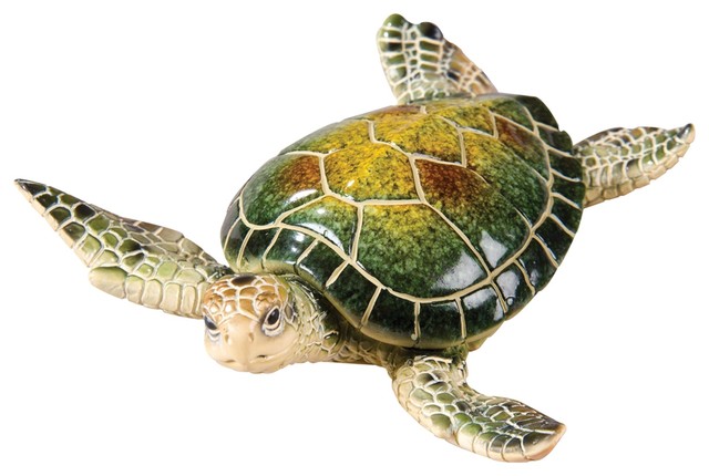 Coastal Green Sea Turtle Tier Tray Tabletop 6 Inch Figurine