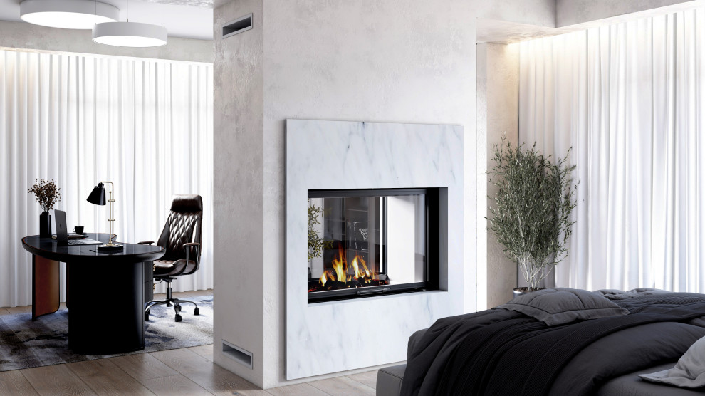 Топки серии DF 1100 (Stav). Двусторонние дровяные камины.