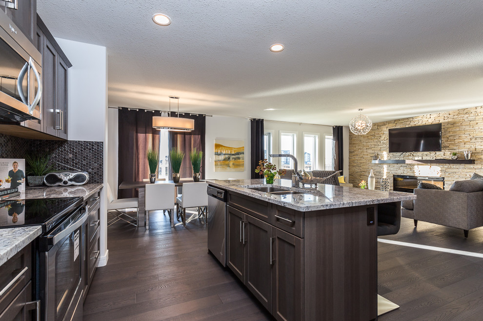 Inspiration for a transitional kitchen remodel in Edmonton