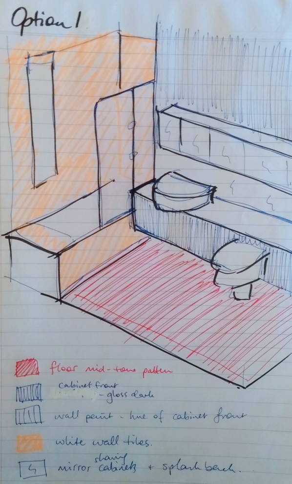 Bathroom layout 3m ceilings 2 options resolve finishes Houzz AU