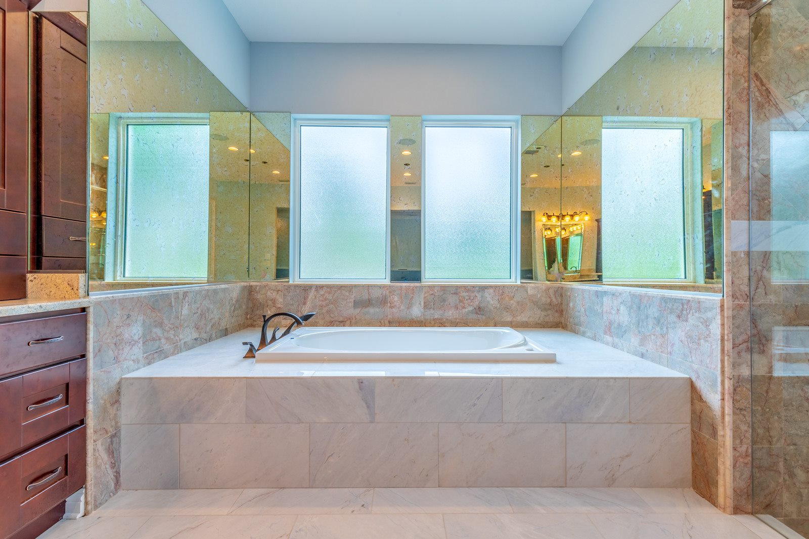 Example of a tuscan bathroom design in Tampa