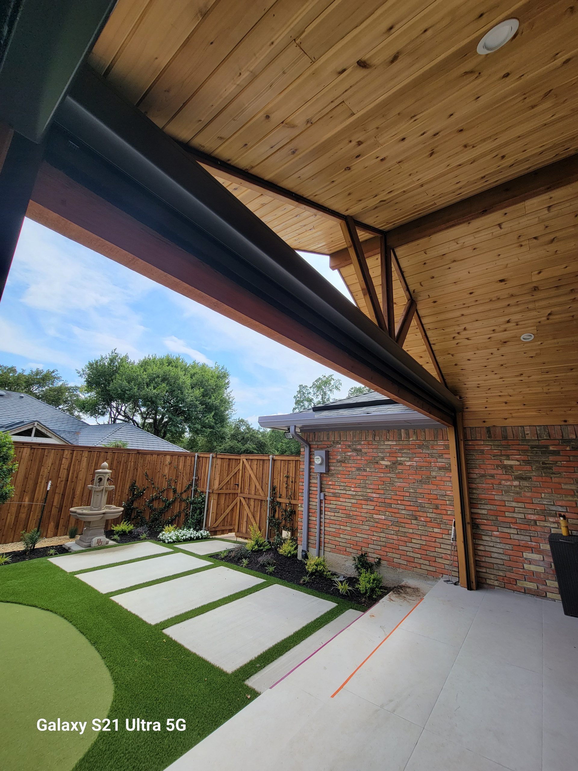 Middle Downs' Porch with putting green.