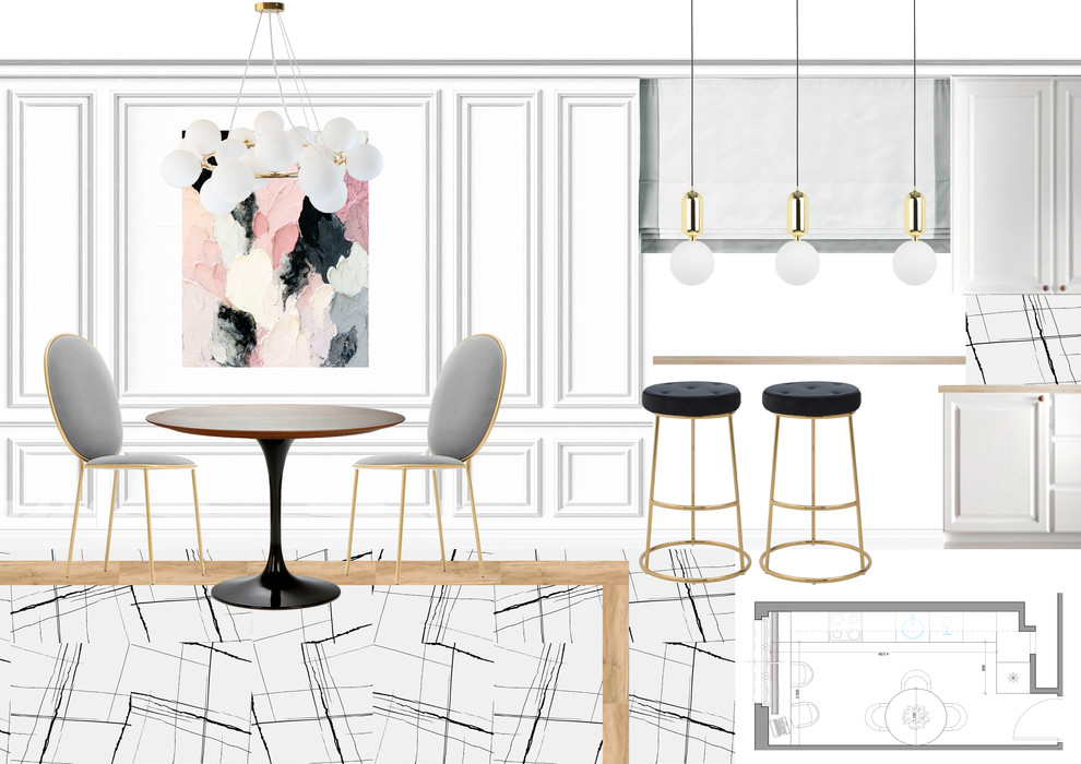 Коллажи к проекту в стиле современной классики для молодой семьи.