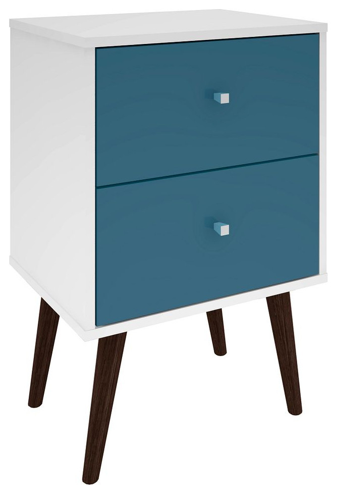 Manhattan Comfort Liberty 2.0 2Drawer Nightstand Midcentury