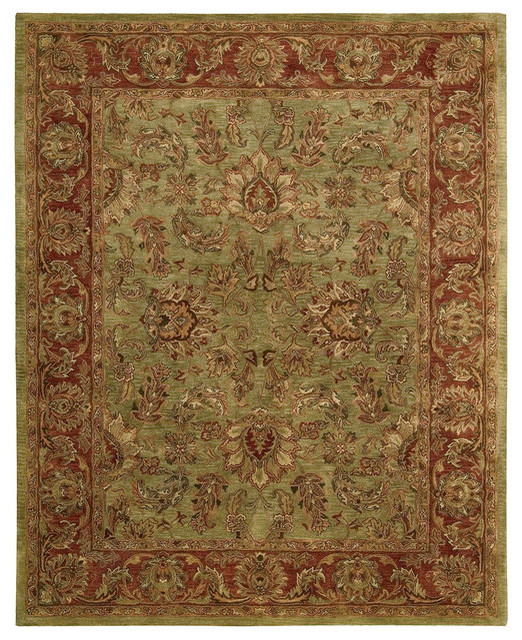Nourison Jaipur Olive Area Rug, 2'4"x8' Traditional Hall And Stair