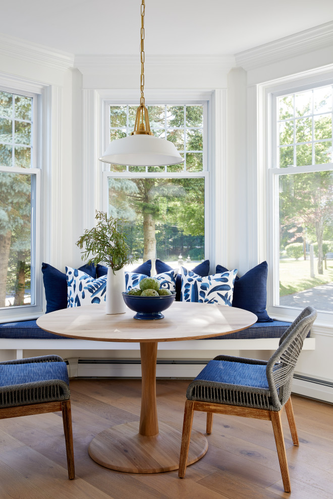 Design ideas for a small coastal dining room in Portland Maine.