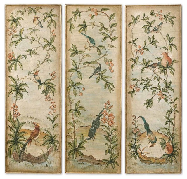 Grace Feyock Aviary Panel I, II, III Traditional Wall Art X-83023 ...