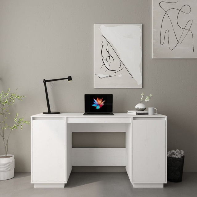 vidaXL Desk Computer Desk with Storage for Home Office Solid