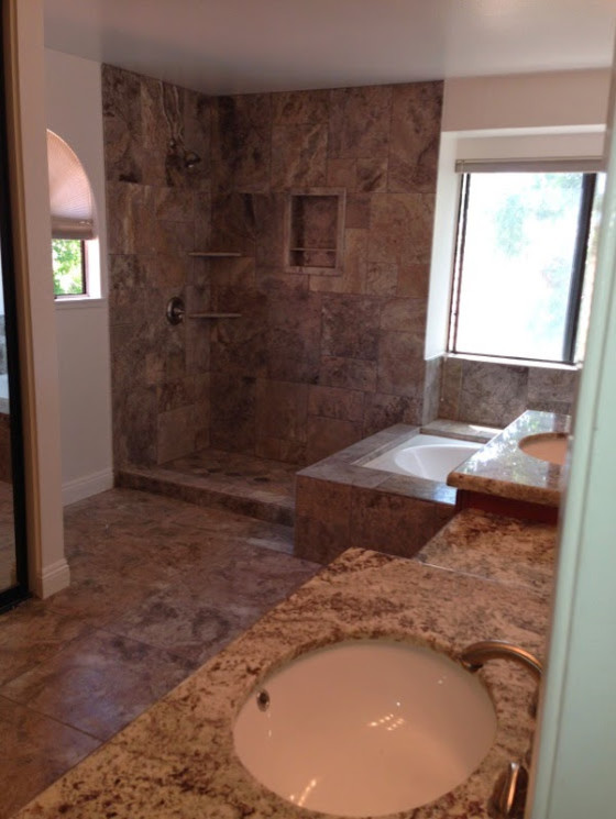 Silver Travertine Bath