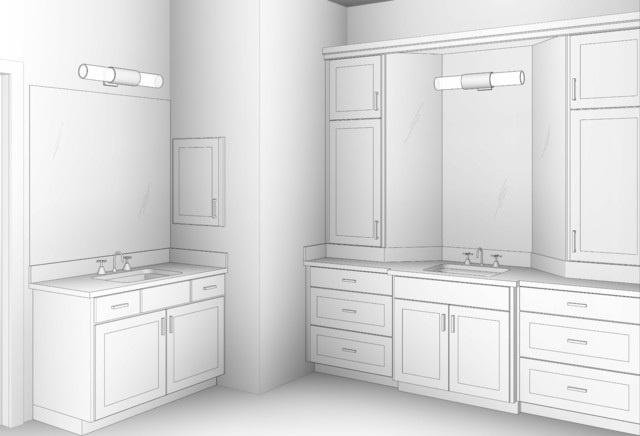 Master Bath - 3D transitional-rendering