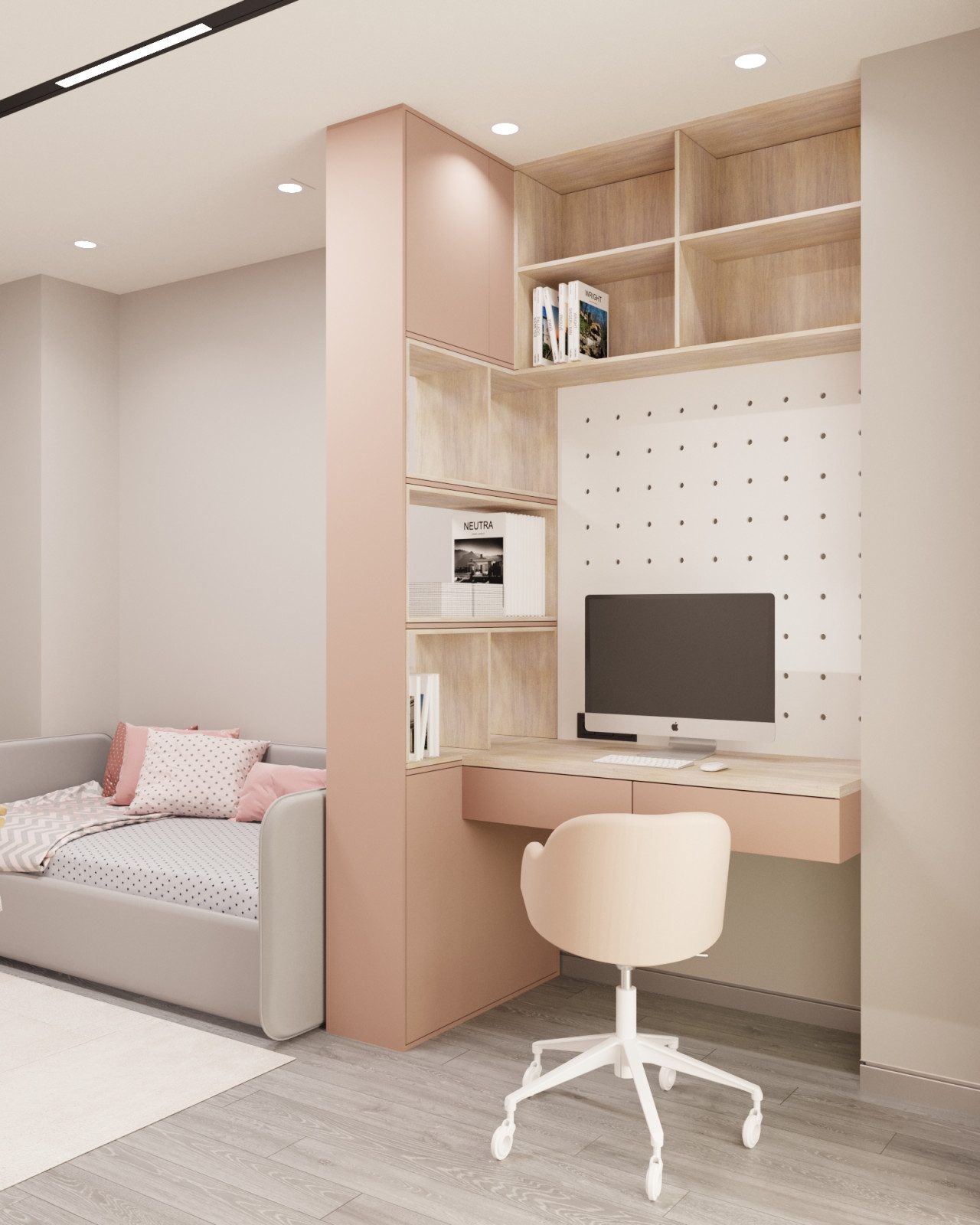 Современная  квартира в серо-белый тонах