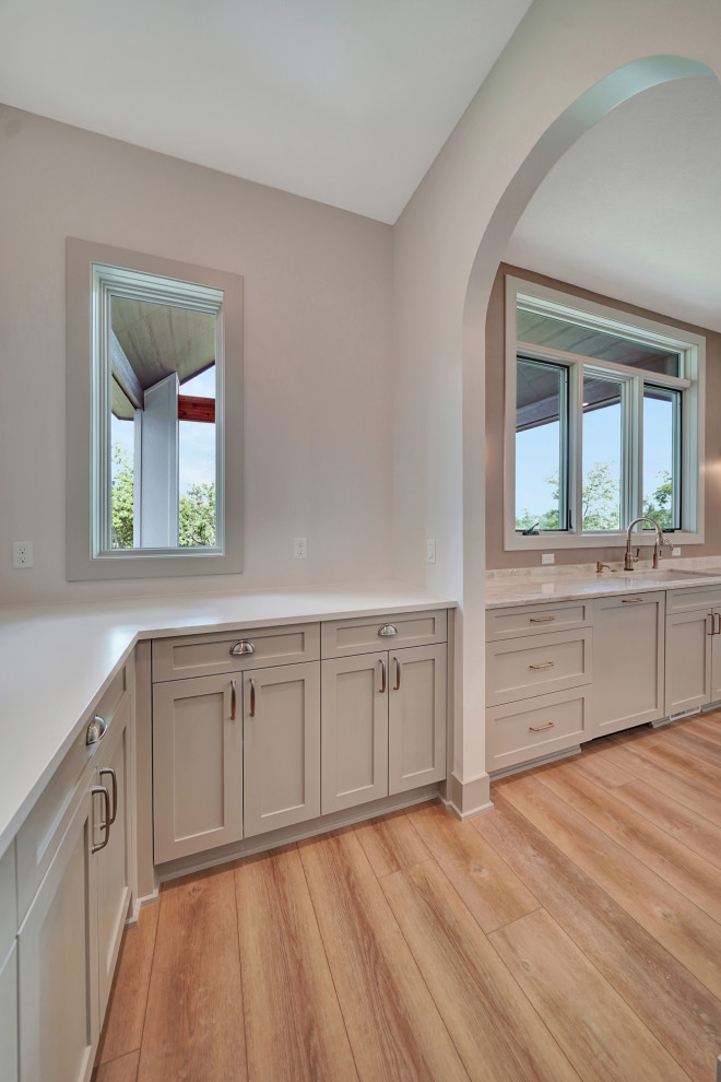 Inspiration for a transitional home design remodel in Omaha