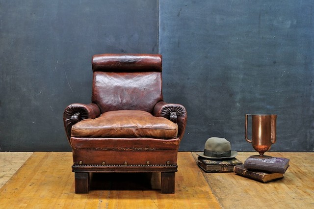 Modern50 19th Century Leather Easy Chair