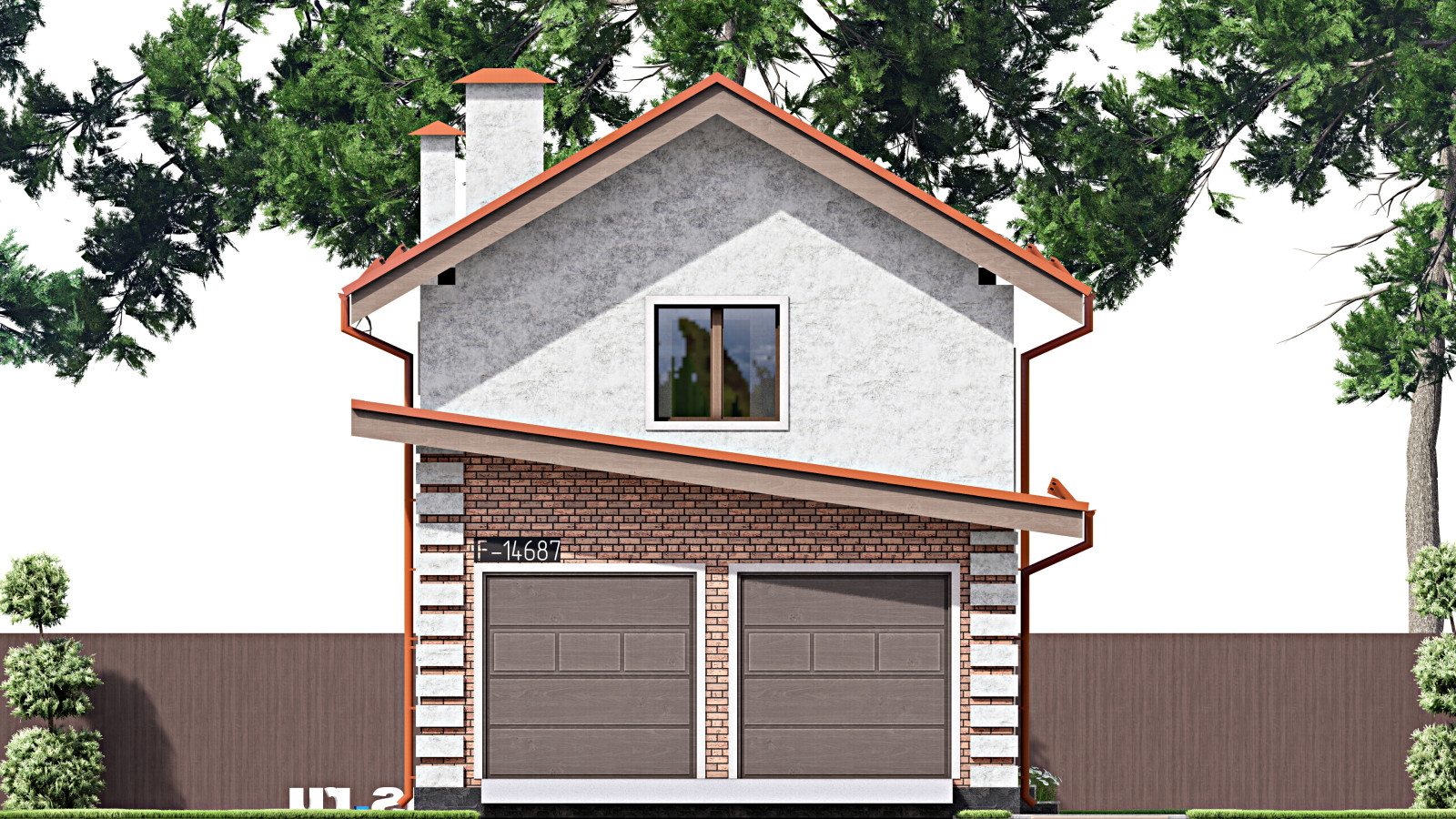 Проект двухэтажного дома 17х7 м S134м2 F-14687