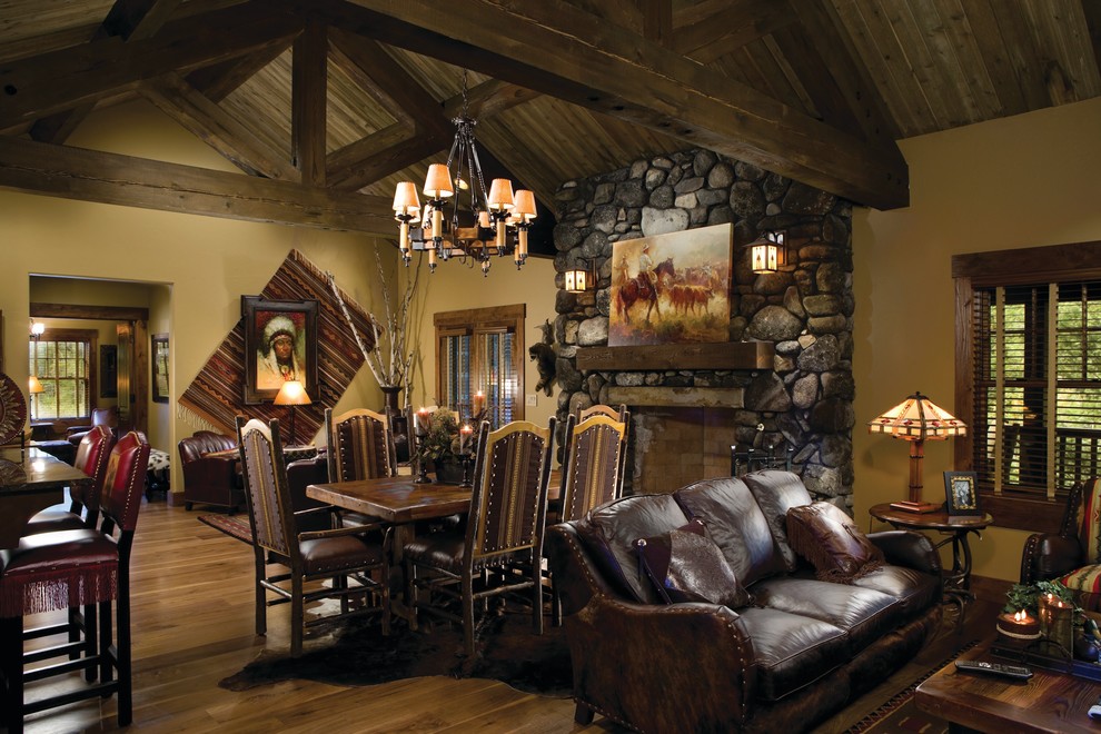 Inspiration for a rustic living room remodel in Other