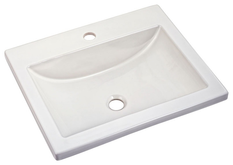 American Standard 0643.001 21-1/4" Drop-In Bathroom Sink - White