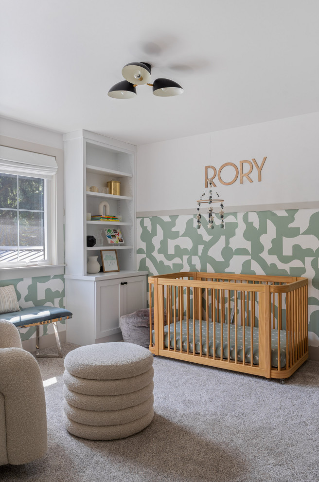 Nursery with Built-In Shelves