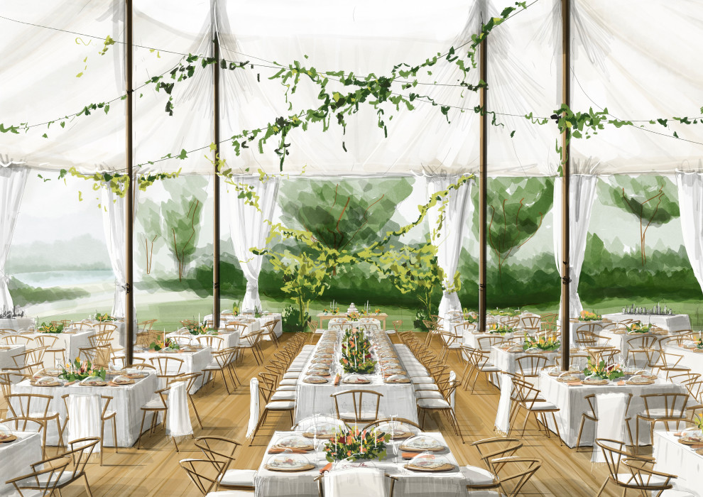 Wedding design sketches by Albina Alieva