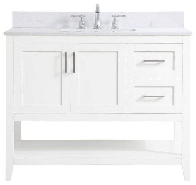 Elegant Decor Aubrey Bathroom Vanity White Transitional Bathroom Vanities And Sink Consoles