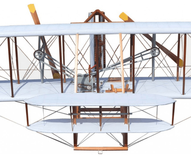 c1903 Wright Brothers 8" Cedar Wood Replica Plane Model - Contemporary ...