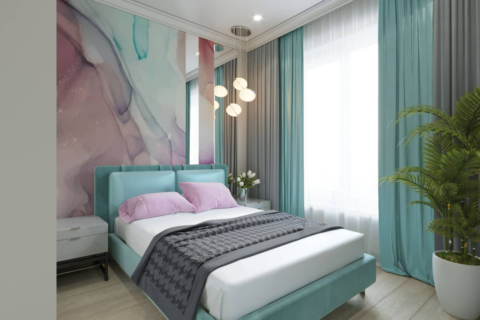 Дизайн и ремонт квартиры в ЖК «Грин Парк» — Бирюзовое настроение