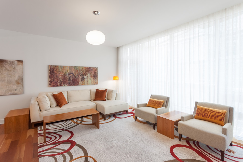 Trendy living room photo in Raleigh
