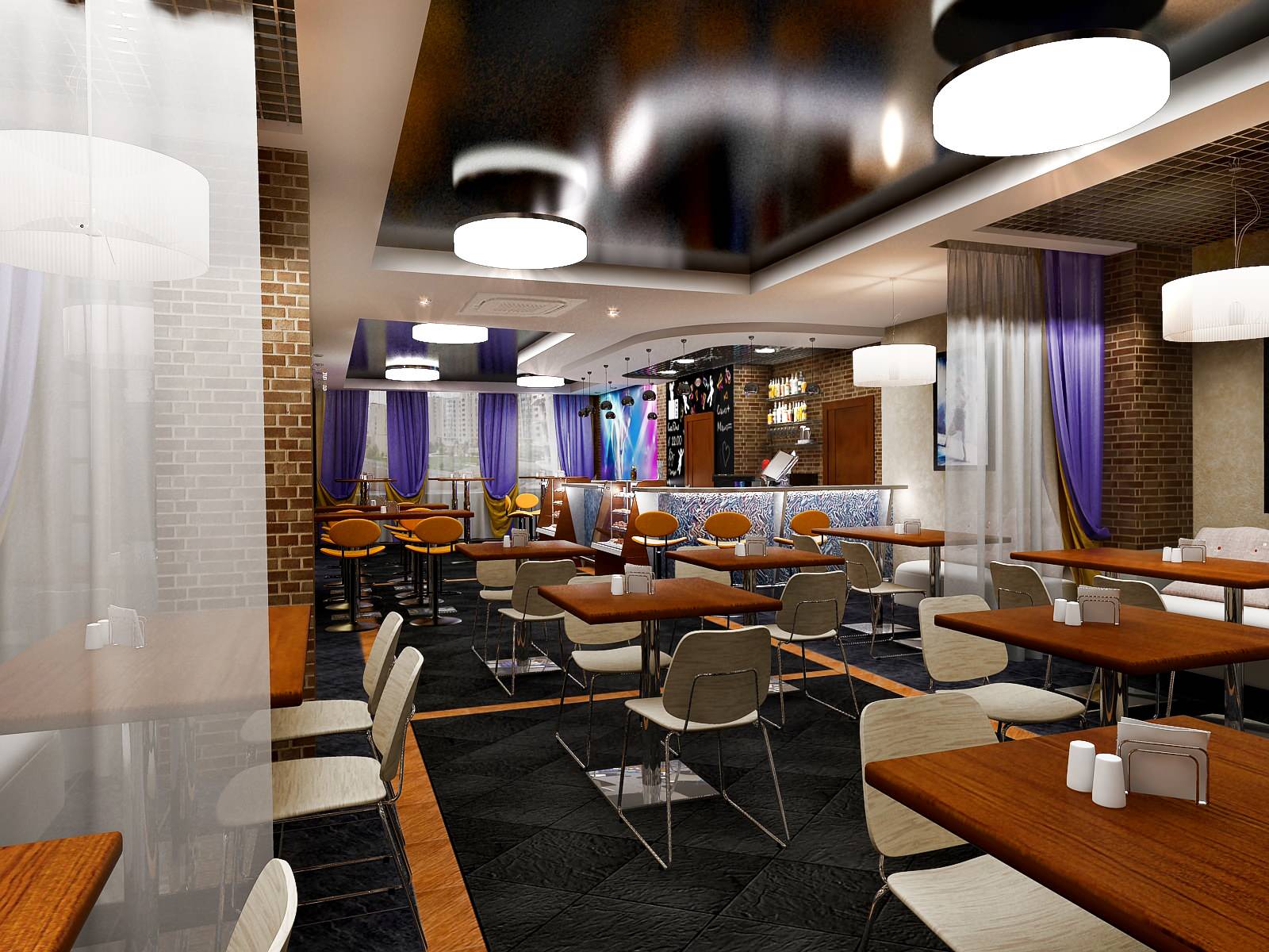 Дизайн интерьера молодежного кафе