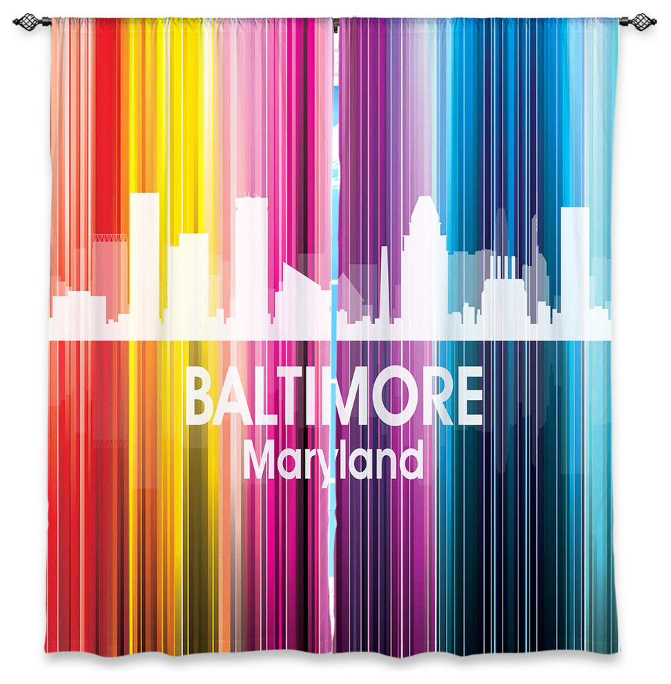 City II Baltimore Maryland Window Curtains, 40"x82", Unlined