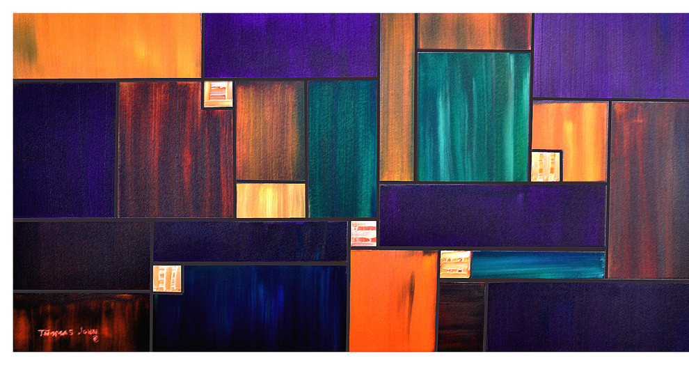 Abstract Original 24x48 Ready to Hang Painting. Contemporary Paintings by CORPORATE WALL