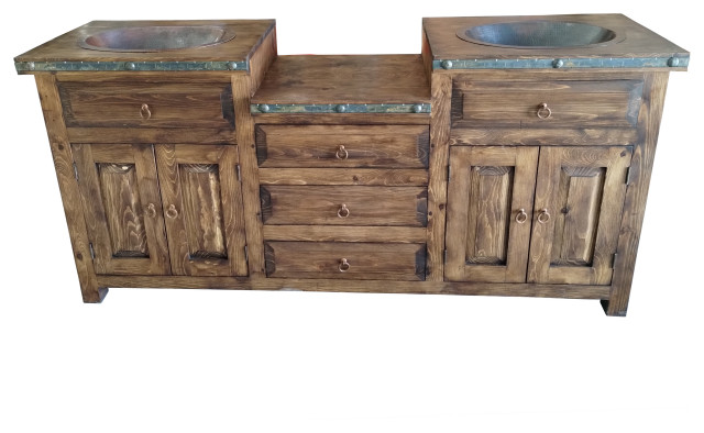Santiago Rustic Bathroom Vanity, 72x20x32 - Rustic - Bathroom Vanities ...