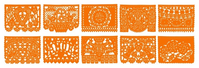 Orange Papel Picado Banner