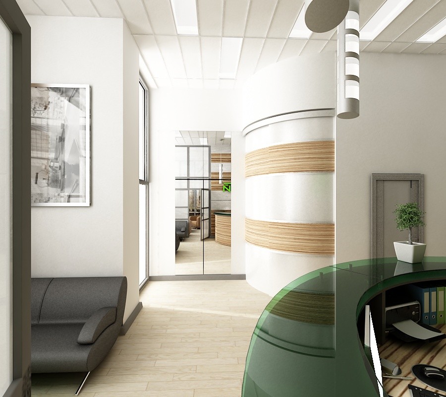 Дизайн-проект офиса "Техстрой" 2018 год. Ресепшин.