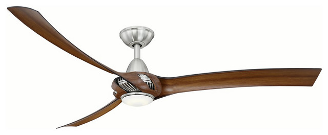 Wind River Droid Xl 62 Ceiling Fan Wr1697nwal Nickel Contemporary Fans By Lighting And Locks Houzz - 52 Leonie 5 Blade Crystal Ceiling Fan With Light Kit Included
