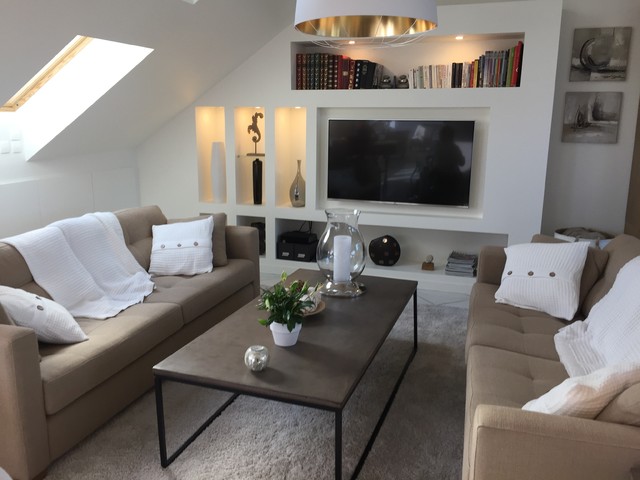 R&eacute;novation d'un duplex modern-wohnbereich