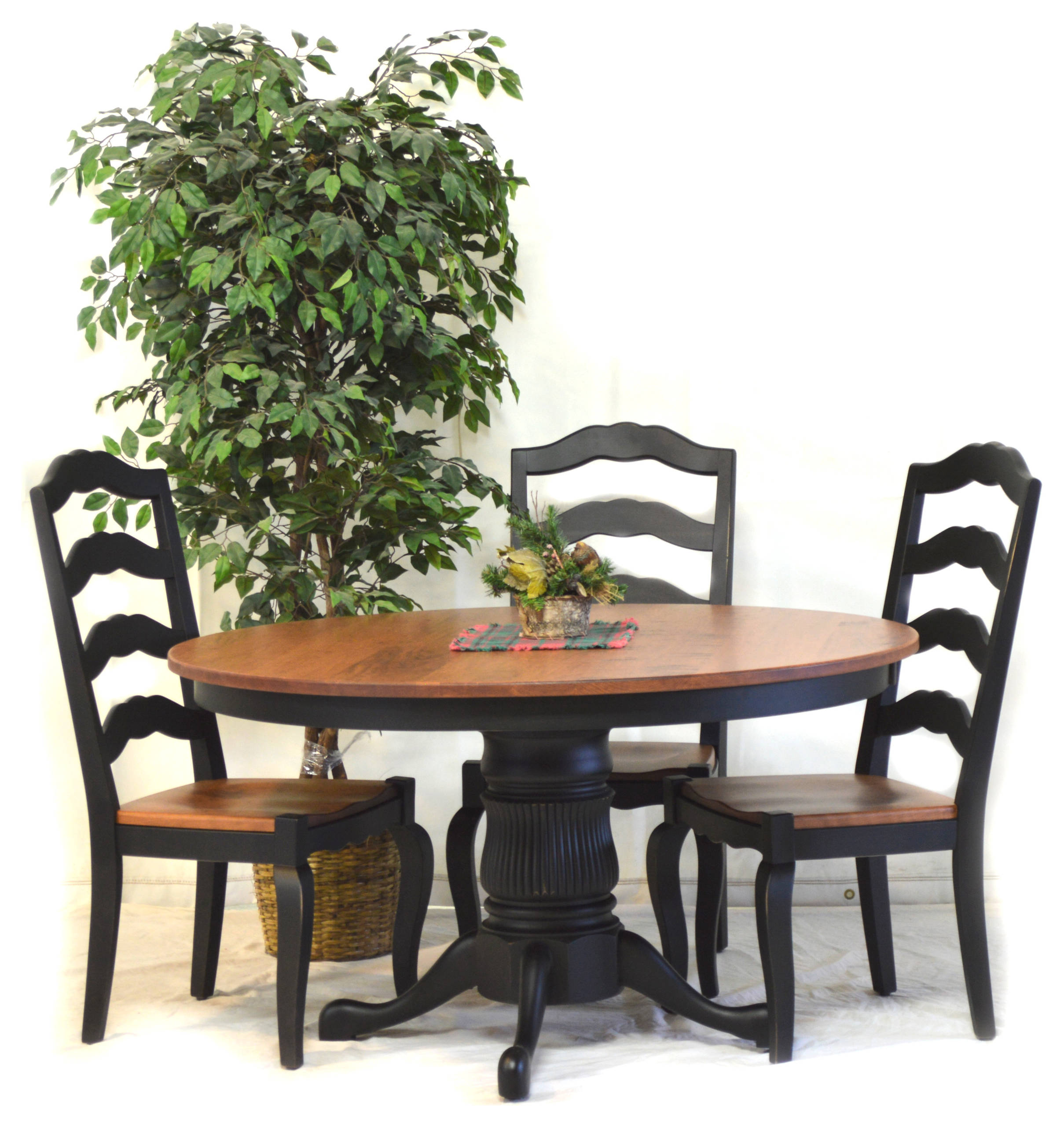 54" round Table with Essex Ladderback chairs