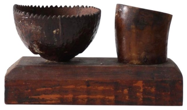 Consigned Folk Art Desk Organizer Rustic Accessories Consigned Folk Art Desk Organizer