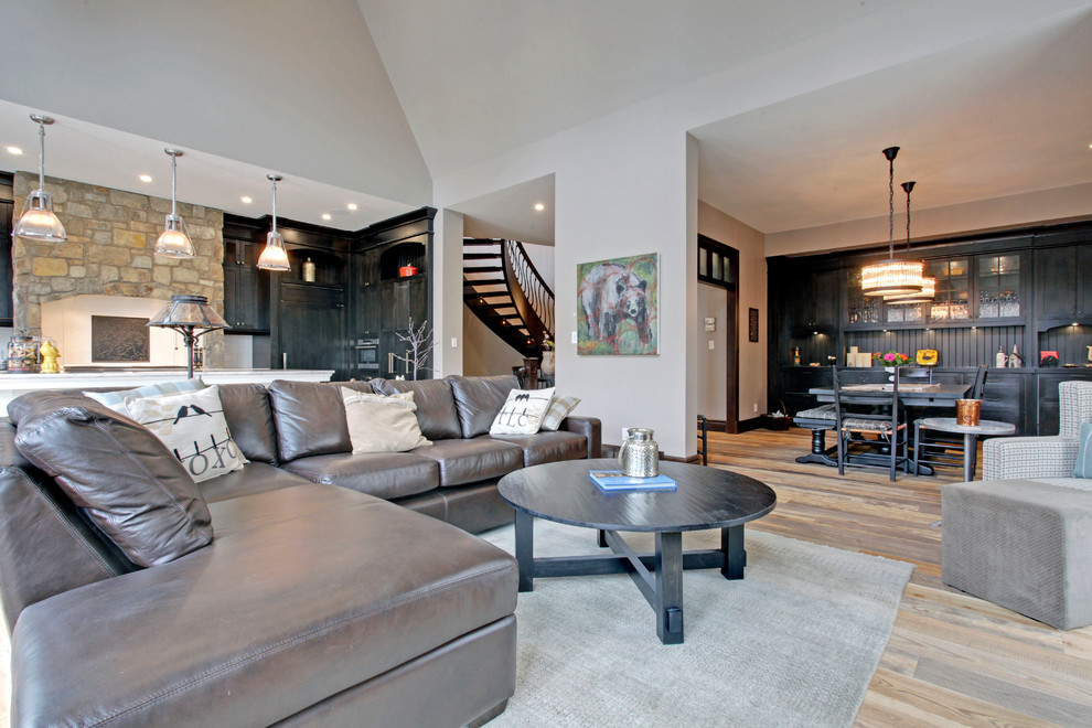 Inspiration for a rustic home design remodel in Calgary