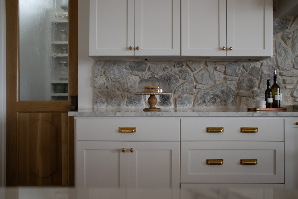 Huge french country home design photo in Austin