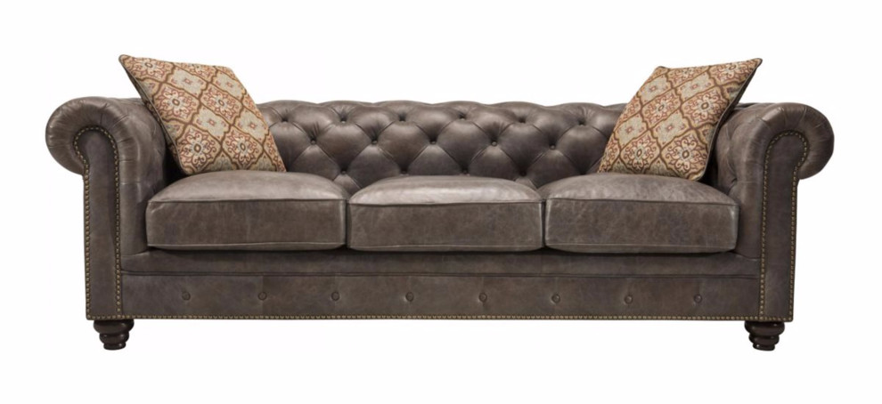 Chesterfield leather sofa and decor | Houzz Forum