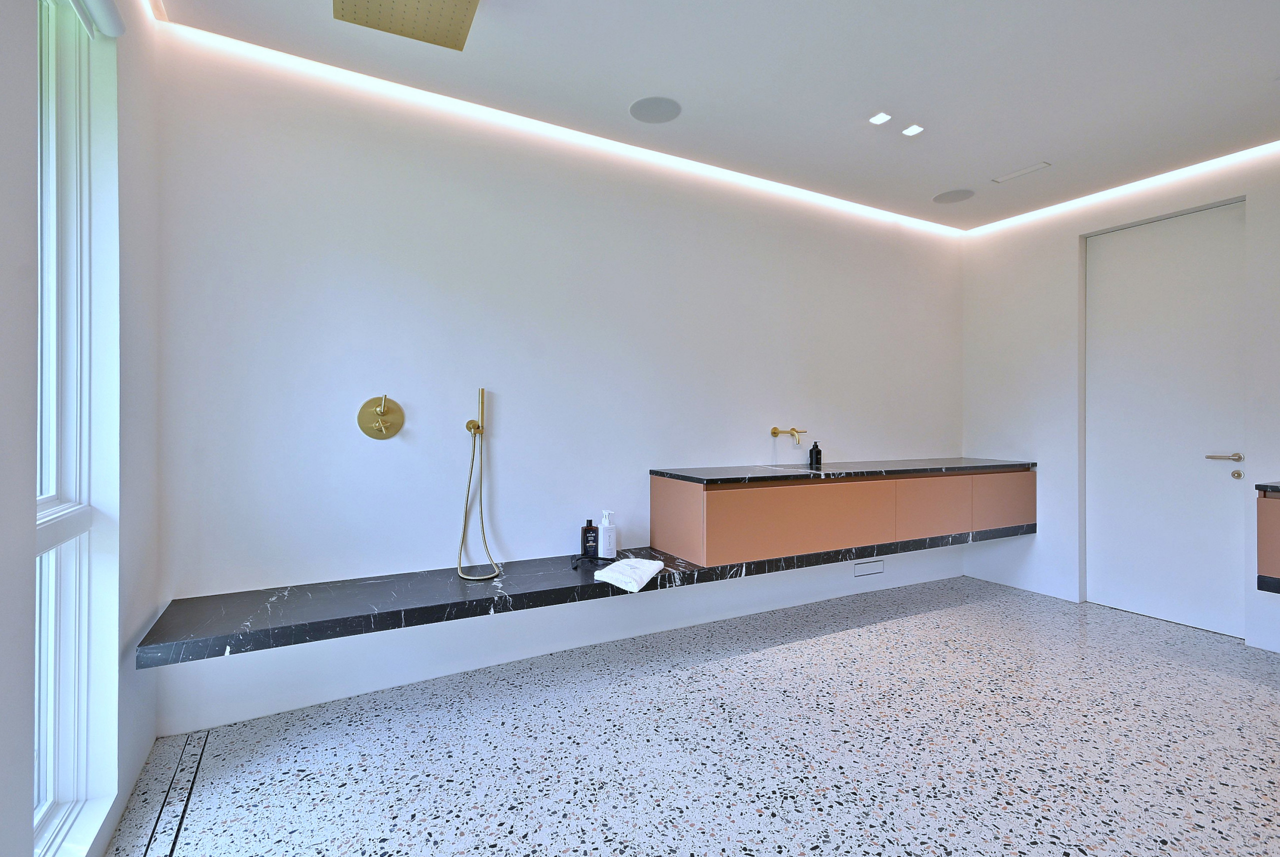 Modern Terrazzo Shower Room with Floating Details